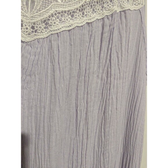 Soft Surroundings S/Less Nightgown Lounge Dress Cotton Voile 1X Light Purple - Picture 4 of 5